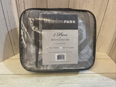 Madison Park 3 Piece Cotton Duvet Cover Full/Queen Set Mp12-6199 2 - Shams-image