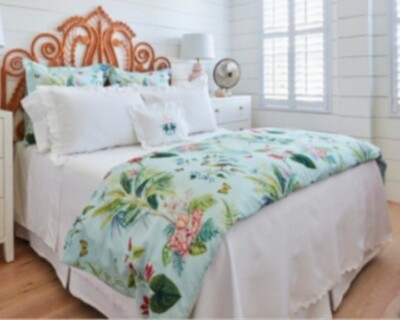 New Pottery Barn Duvet Cover Lia Palm Full Queen *RARE* -image