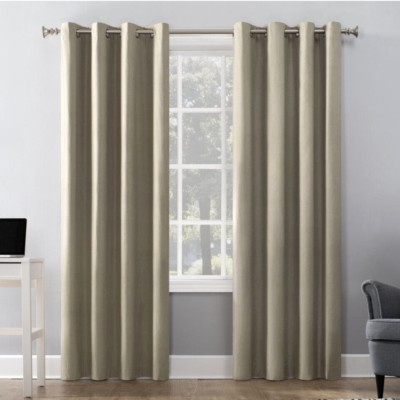 1 Pair of Sun Zero Duran Insulated Blackout Grommet Curtain Panels 50 x 95 New-image