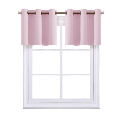 NICETOWN Baby Pink Window Treatment Valance - Thermal Insulated Eyelet Top Cu...-image