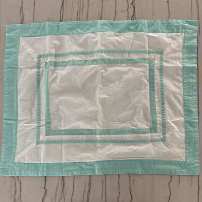 Pottery Barn Teen Standard Suite Ribbon Sham Pool Aqua Blue Green-image