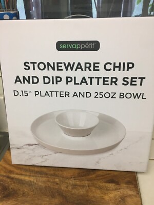 Stoneware Chip And Dip Serving Dish-image