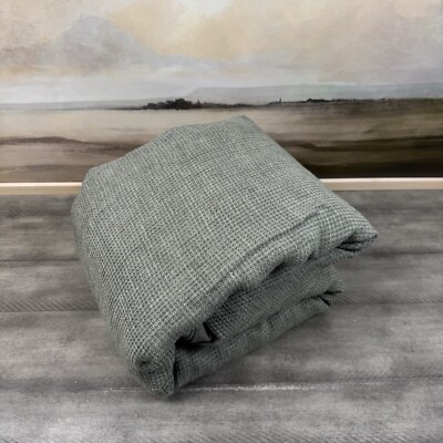 Pottery Barn European Flax Linen Waffle Duvet Cover King/Cal. King Loden Read-image