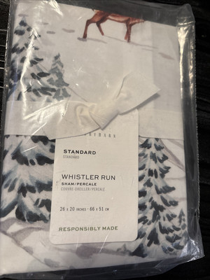 Pottery Barn Whistler Run Winter Skier Standard Pillow Sham ~ NWT-image