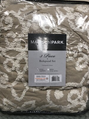 Madison Park 3 Piece Bedspread Set Full/Queen Size Khaki-image