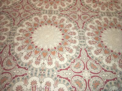 Pottery Barn Valencia F/Q Duvet Cover & Std Sham Pair Medallion Red Orange Blue-image