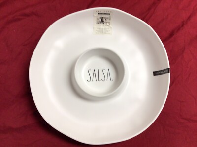 Rae Dunn Chip and Dip Serving Tray Platter “SALSA” Melamine NEW-image