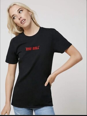 Skinny Dip Eye Roll Slogan T Shirt New Large-image