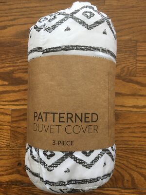 ienjoy Home Duvet Cover Set Patterned Full Queen Light Gray - 34342-image