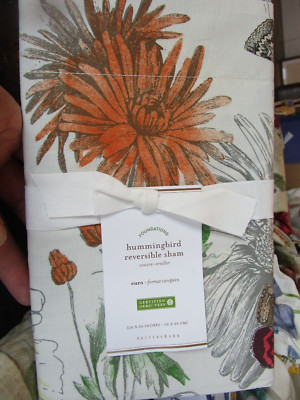 1 Pottery Barn Hummingbird floral  euro sham New w tag-image