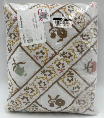 Pottery Barn Julia Berolzheimer Trellis Handcrafted Quilted Sham Multi King #64J-image