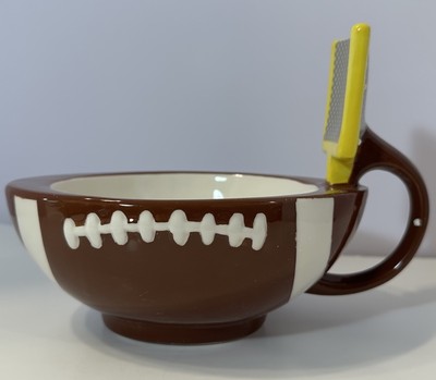 Maxis Creation New Ceramic Football Dip Bowl Large Mug W/ Goal Post Fathers Gift-image