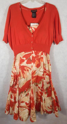 K Studio Floral Dress with Cardigan Sweater Womens Size 14 Classic Wedding Bra-image