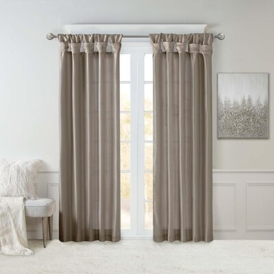 Madison Park Emilia Single Twist Tab Curtain w/ Privacy Lining 50