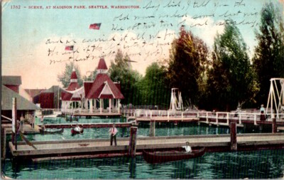 Vintage Postcard Madison Park Seattle WA Washington 1915                   L-155-image