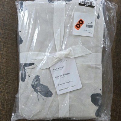 POTTERY BARN FULL QUEEN SHADOW DUVET COVER NEW-image