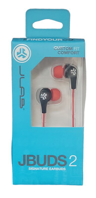 JLAB JBuds 2 Signature Wired Earbuds Custom Fit Comfort Red & Black New-image