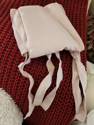 NEW Pottery barn Belgian Flax Linen with ties STANDARD sham Soft rose pink-image