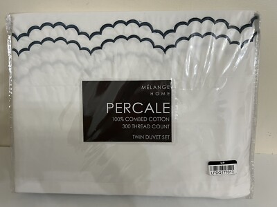 POTTERY BARN PERCALE 300 Tc Twin Duvet Set-image