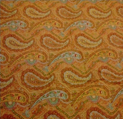 Pottery Barn Queen Duvet Cover Burnt Orange Paisley Cotton Made in Italy 91 X 85-image