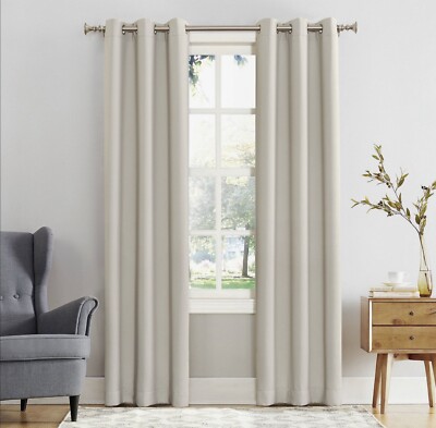 ⚜ Sun Zero - Blackout Groomet Top Curtain Panel Cream 54”x85”(LOT OF 2)👌🆕️-image
