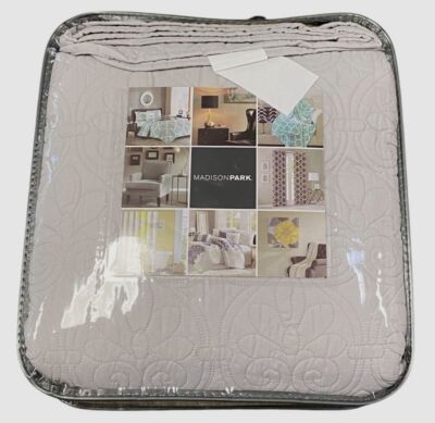 Madison Park Gray Quebec Reversible 3-Piece Quilt Coverlet Set Size Full/Queen-image