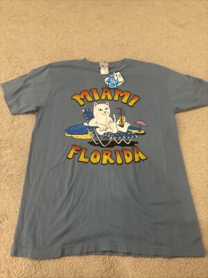 Rip n Dip Skate T-Shirt Mens Large Cat Graphic Blue Tee-image