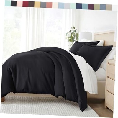  Duvet Cover Queen () - Experience Hotel-Like Comfort with Queen/Full Black-image