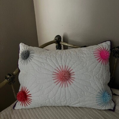 Pottery Barn Kids Margherita Missoni sham quilted Pom Poms 20 x 26”ties-image