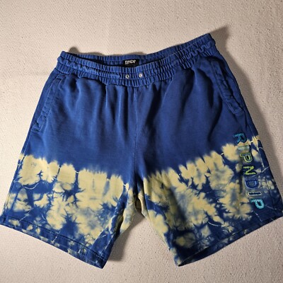 RipNDip Rip N Dip Mens Blue Tie Dye Sweat Shorts Athletic Wear Size XL No Band-image