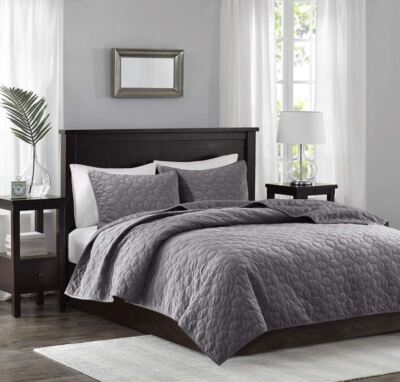 Madison Park 3 Piece Cal King Coverlet Set (MP13-3308) Grey -image