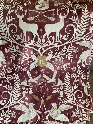 Pottery Barn Teen Harry Potter Patronus Damask King Size Duvet Burgundy-image