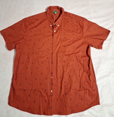 Dip Mens Everyday Favorites Stretch Button Down Shirt Sz 2XL Red Short Sleeve-image