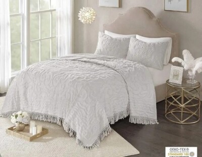 Madison Park laetitia medallio gre full/queen coverlet set-image