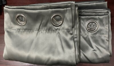 Sun Zero Seymour Grommet Room Darkening Curtain 2 Panels Steel Gray, 51