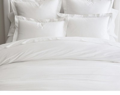 Pottery Barn 100% Cotton Duvet Cover Full / Queen Size Solid White Bedding-image