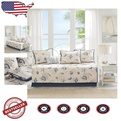 Elegant Coastal Daybed Set - 100% Microfiber, Includes Shams & Decorative Pillow-image