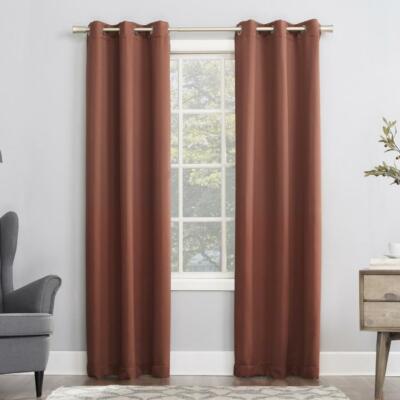 Sun Zero  Energy Saving Blackout Grommet Curtain Panel-Terracotta 40