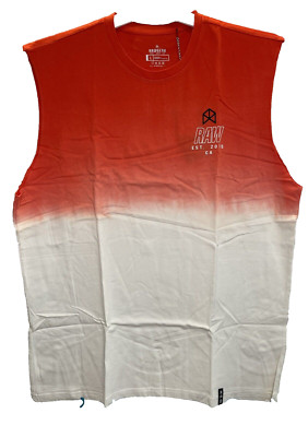Raw Gear Men's Large Muscle Tank Red Dip Dye ~ RG339 By Bradley Martyn ✨NEW✨-image