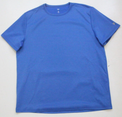 Large Dip Blue Short Sleeve Crewneck Women's Polyester Solid T-Shirt Top BB37-image