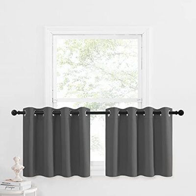 Kitchen Blackout Window Curtains Thermal Insulated Home Decor Blackout Grommet D-image