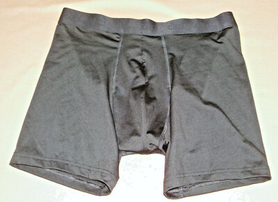 Undies Men Boxer Shorts Silky Stretchy Pants Pouch by DIP Black Size L-image