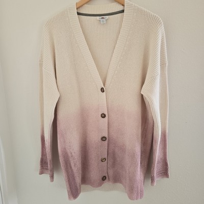 Sundance Sunset Moments Cardigan Medium Cream Pink Dip Dye Button Down Sweater-image