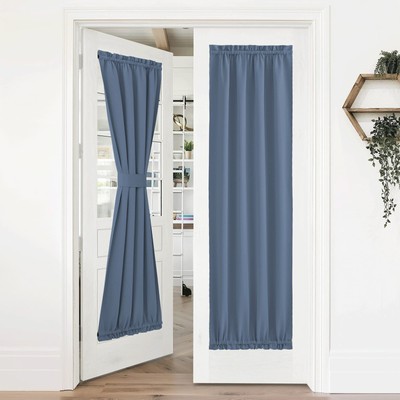 Sidelight Curtain Panel - Thermal Insulated Blackout Solid Door Curtain with ...-image