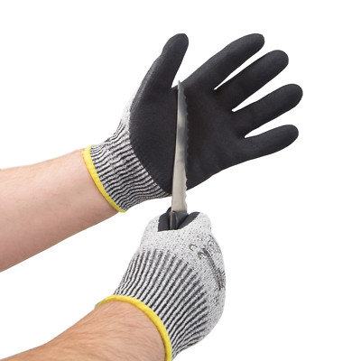 JORESTECH Garden Nitrile Fish Safety Work Gloves Cut A3 - 12 Pairs-image