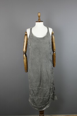 RUNDHOLZ DIP Gray Designer Lagenlook Printed Sleeveless Tank Dress-image