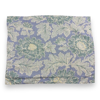 Pottery Barn Pastel Blue Green Floral Leaf Pattern Standard Pillow Sham Linen-image