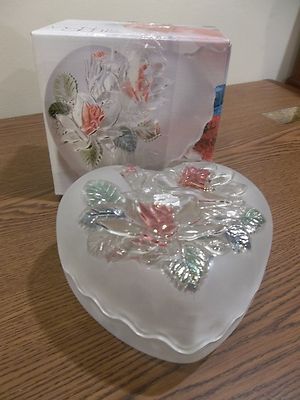 studio nova Festive Flower wy300/501 covered heart shaped box frosted glass pink-image