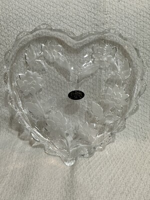Vintage Crystal Studios Heart Shaped Display Plate 9