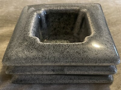 Michael Lambert Studio Art Pottery 1982 Square Trinket Candle Holder Artisan-image